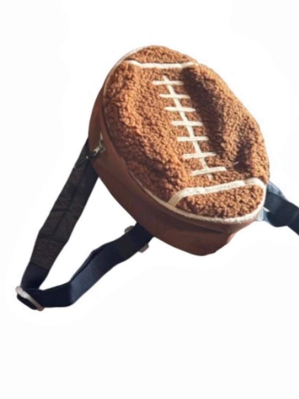 Cat & Jack Football Backpack Brown & White faux fur